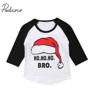 Gloednieuwe Kerst Peuter Baby Meisjes Jongens T-shirts Tops Lange Mouwen Kerstman Hoed Trui Tops Outfit 1-6Y Lente Herfst