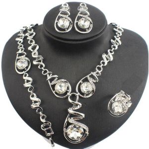 Jiayijiaduo Goud-kleur Oorbellen Ketting Sieraden Sets Bruiloft Vrouwen Afrikaanse Kralen Vintage Party Bisuteria 17