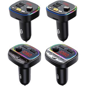 Autolader MP3 Speler Bluetooth Fm-zender Handsfree Bellen Te Gebruiken 2 Usb-poorten 7 Kleuren Licht Draadloze radio Adapter