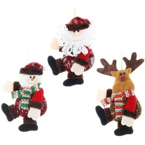 3 Stks/set Kerstboom Decoraties Hart Kerstman Sneeuwpop Elanden Pop Ornamenten 425F