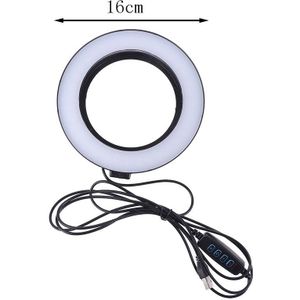 Fotografie Led Selfie Ring Licht 16Cm Dimbare Camera Telefoon Ring Lamp 6Inch Met Tafel Statieven Voor Make Video live Studio