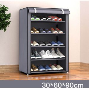 6 Lagen Schoenenrek Niet-geweven Stof Schoen Houder Draagbare Woonkamer Hal Shoe Organizer 30X60X90 Cm