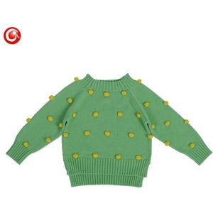 Lente Baby Meisje Vest Trui 100% Katoen Kind Kinderen Gebreide Trui Met Pompom Pasgeboren Baby Meisje Winter Kleding 1-5Y