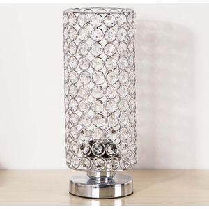 Tuda Zilver Crystal Tafellamp Voor Slaapkamer Bedlampjes Led Bureaulamp Kleine Nacht Lamp E27 110V 220V Eu Plug