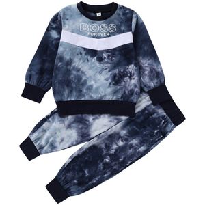 2-6 Jaar Kinderkleding Peuter Jongen Tie Dye Sweatshirt Broek Tweedelige Outfits Preschooler Mode Stijl Pak Lente