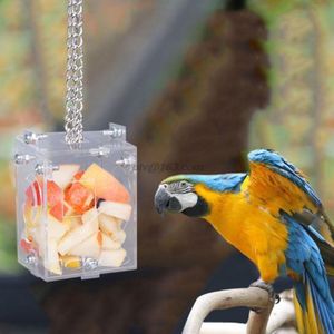 Papegaai Foerageren Chew Toy Feeder Vogel Intelligentie Training Vogelkooi Acryl Voerbox Voor Valkparkiet Budgie