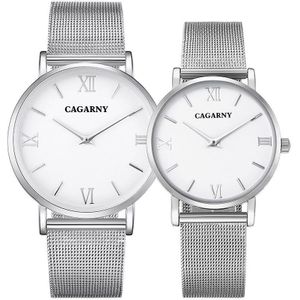 Cagarny Ultra-Dunne Horloge Mannen Vrouwen Rvs Mesh Band Rose Gold Horloges Lover &#39;S Koppels horloge