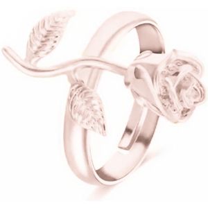 Wedding Rose Flower Ring Valentijnsdag Bff Sieraden Goud Zilver Verstelbare Knuckle Engagement Promise Rings Vrouwen Anillos