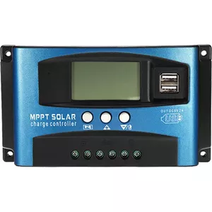 Zonne-Controller, 100A Solar Charge Controller Zonnepaneel Controller 12V/24V Verstelbare LCD Display Zonnepaneel Batterijregelaar Met USB Poort,mppt zonne-laadregelaar(60A