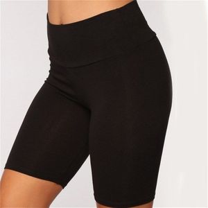 Zomer Vrouwen Fiets Shorts Stretch Effen Kleur Leisure Sport Fitness Dames Elastische Taille Zwarte Slanke Shorts 1 stuks