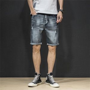 mannen Dunne Zomer Gat Denim Shorts Mode Jeugd Stretch Shorts