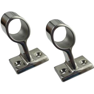 2 Stuks 316 Rvs Hand Rail Montage Center Beugel Stanchion 7/8 Inch 1 Inch Marine Boot Hardware Voor 22mm En 25Mm Buis