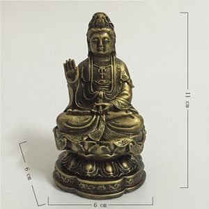 Chinese FengShui Guan Yin Boeddhabeeld Bronskleur Carving Kwan Yin Bodhisattva Boeddha Sculptuur Beeldjes Woondecoratie