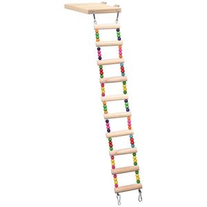 Houten Papegaai Hamster Klimmen Ladder Swing Spelen Speelgoed Set Vogels Opknoping Brug Oefening Baars Stand Platform Kooi Voor Lovebirds