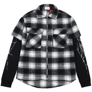 Zwart Wit Controleer Streep Askyurself Lange Mouw Mannen Vrouwen Rits Vest V6 Flanel Askyurself Shirts