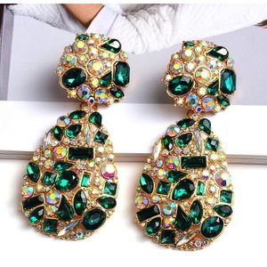 Wholeslae Za Kleurrijke Kristallen Oorbellen Fijne Sieraden Accessoires Voor Vrouwen Trend Strass Pendientes Bijoux