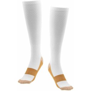 Koper Doordrenkt Compressie Sokken 20-30mmHg Afgestudeerd Mannen Vrouwen Patchwork Lange Sokken S-XXL