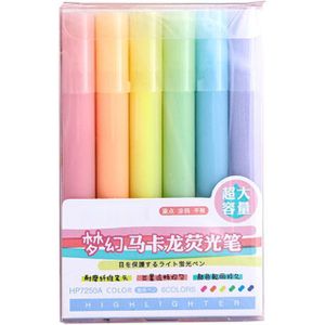 Ootdty 6 Stks/set 6 Kleuren Markeerstift Pastel Fluorescerende Marker Pennen Voor Journaling School Kantoorbenodigdheden Tekening Speelgoed