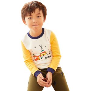 Kids Winter Casual Fit Lange Mouw Pyjama Jongens Ondergoed Pak Vos Afdrukken Nachtkleding Homewear Nachtkleding