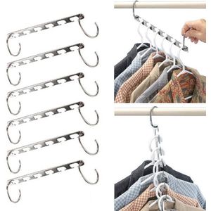 2/4/6/8/10Pcs Rvs Kleerhanger Closet Organizer Ruimtebesparend Multi-poort Kleding Rack Sjaal Hangers Voor Kleding