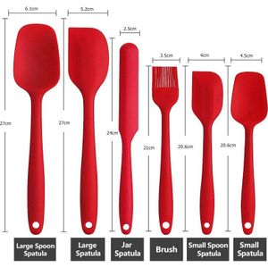 6 Stks/set Non-stick Siliconen Spatel Bakken Gebak Hittebestendige Siliconen Spatel Keuken Gebruiksvoorwerp Siliconen Schraper Koken Tool
