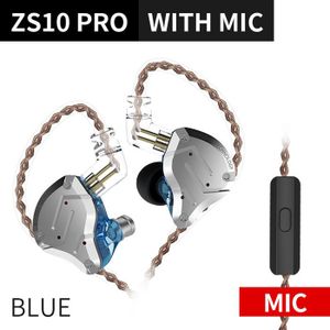 Kz ZS10 Pro Oortelefoon 4BA + 1DD Hybrid Drive Metalen Bedrade Hoofdtelefoon Hifi Bass Oordopjes Noise Cancelling Headset Voor Stage terugkeer