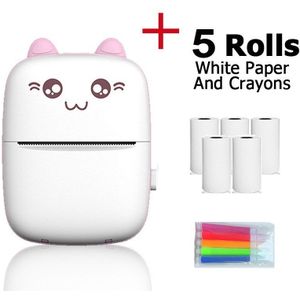 Draagbare Thermische Printer Draadloze Mini Kat Print Foto Pocket Thermische Label Printer 58Mm Printing Bluetooth Android Ios Printers