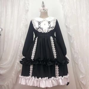 Kawaii Roze Lolita Jurk Mode Schattige Kant Ruche Pop Kraag Victoriaanse Jurk Gothic Lolita Kleding Cosplay Meid Jurk BL4346