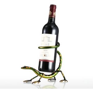 Tooarts Grappige Gecko Wijnrek Fles Houder Ijzeren Sculptuur Bar Rode Wijn Houder Metalen Plank Woondecoratie Ambachten