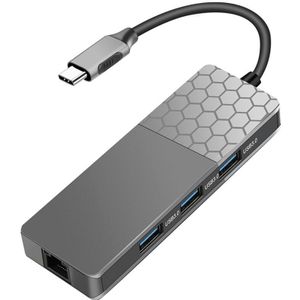 USB 3.0 6-Port Type-C Docking Station USB Hub Multi-Function Gigabit Network Interface USB C Hub Multi-Port Adapter