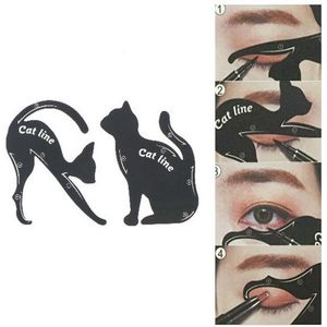 2 Stuks = 1Set Vrouwen Kat Lijn Eyeliner Stencils Pro Eye Shaper Template Model Om Make-Up Tool Diy decoratie