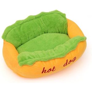 Grappige Dog Bed Huisdier Lounger Doggie Bed Kennel Kat Puppy Warme Zachte Huis Warm Sofa Mat Mand Deken Hotdog bedden Slaapzak