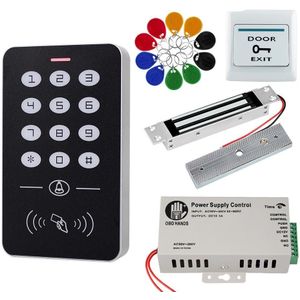 RFID Toegangscontrole Systeem Kit Standalone Controller Toetsenbord 1000 Gebruikers Elektronische Deurslot Voeding 125KHz ID Keyfobs Tags