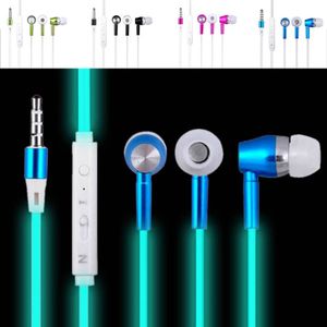 3.5mm In-Ear Stereo Lichtgevende Oordopjes Lichtgevende Hoofdtelefoon Nachtlampje Gloeiende Headset In-Ear Stereo Sport Hoofdtelefoon Met Mic
