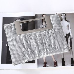 Mode Aluminium Vel Elegante Handtas Vrouwen Bridal Wedding Schoudertas Avond Party Tote Shining Cross Body Bag