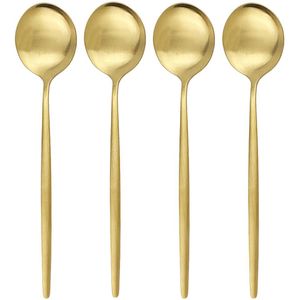 4 Stuks Gold Matte Diner Lepel Bestek 304 Roestvrij Staal Servies Lepel Zilverwerk 7 Kleur Servies Keuken Bestek