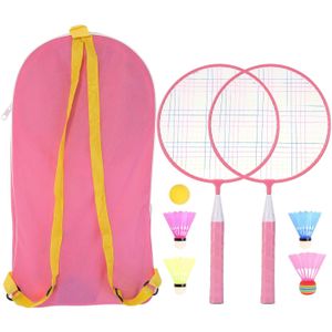 1 Paar Kinderen Badminton Racket Set Wtih 4 Shuttle Nylon Legering Oefening Badminton Racket Set Voor Kinderen Sport Game cock