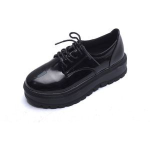 Cresfimix tiener mode zwart hoogte verhoogde flat platform schoenen vrouwen anti skid schoenen dames casual schoenen zapatos a3513b
