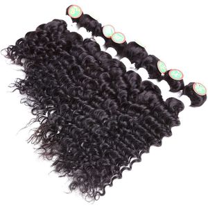 Gouden Schoonheid Diepe Golf Sew in Hair Extensions Synthetisch Haar Weave 8-14 inch 8 stks/pak voor een hoofd