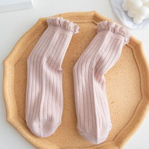 Japanse Stijl Hoge Scholieren Losse Lange Sokken Effen Lacework Stroken Ruffle Sokken Zoete Meisjes Kawaii Leuke Vrouw Sokken Sox