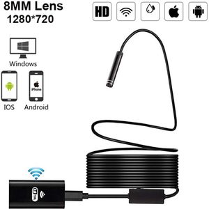 Draadloze Wifi Hd 720P 8 Mm Endoscoop Camera 2M 5M Wifi Outdoor Usb Endoscoop Borescope Inspectie Android iphone Camera