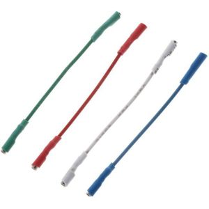 4 Stuks Universal Silver Leads Draden Header Wire Kabel 50Mm Voor 1.2-1.3Mm Pins Draaitafel Phono Headshell toonarm