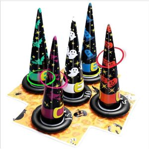 Opblaasbare Heks Hoed Ring Toss Spel Voor Kinderen Halloween Party Opblaasbare Speelgoed Set Met Opblaasbare Heks Hoeden En Ringen Voor kids Ad