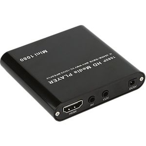 Hfes Mini Full Hd 1080P Media Player Ondersteuning Hdmi/Av/Usb/Sd/Mmc Externe Hdd media Speler Met Eu Plug