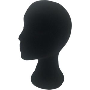 Piepschuim Haar Mannequin Hoofd Hoed Cap Ketting Display Stand Oefenpop Model Zwart
