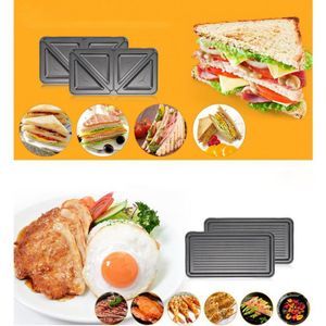 3-In-1 Afneembare Wafelijzer Sandwich Grill Non-stick Coating Led Indicator