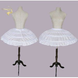 Wit 3 Hoops Wedding Petticoats Voor Korte Jurk Ballet Rok Meisjes Crinoline Elastische Verstelbare Taille Onderrok Jupon Hof