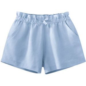Blauw Basic Stijl Shorts Leeftijd Voor 2 - 10 Jaar Baby Meisjes Losse Katoenen Strand Shorts Zomer Kinderen terug Naar School Kleding