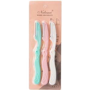 3 Stks/set Opvouwbare Schoonheid Gezicht Eye Brow Shaper Scheerapparaat Facial Wenkbrauw Trimmer Okselhaar Scheermes Roestvrijstalen Messen Make-Up Tool