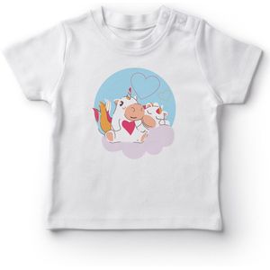 Angemiel Baby Wolken Op Zoete Unicornlar Baby Boy T-shirt Wit